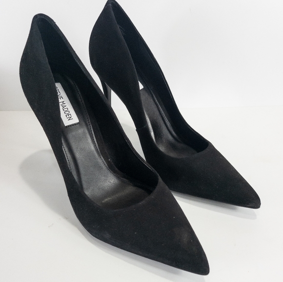 Steve Madden Daisie Pumps Suede Black -11 - Picture 8 of 9